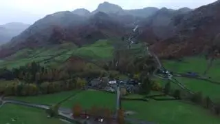 Aerial of Stickle Ghyll in spate