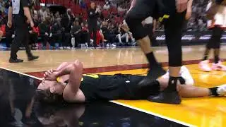 Kelly Olynyk gets elbow in the face by Kevin Love! JAZZ vs HEAT | NBA Mar 13, 2023