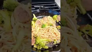 Wynn's Kitchen Peanut Sauce Meatball Broccoli Udon Stir Fry -Healthy Kid's Meal