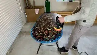 Satisfying Resin Table Polishing! ✨ Glass-Like Finish