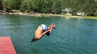 Trying to Backflip into Big Sand Lake in Park Rapids - Pinecone Lodge