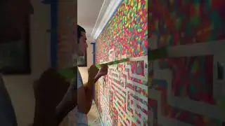 TAPE MURAL REVEAL #art #diy #painting #spraypaintart #trippy #trippyart