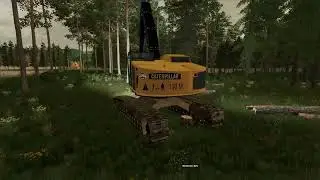 (FS22) Logging on Deer Forest (Cutting Powerlines Out) Cat 551 Harvester (EP1)