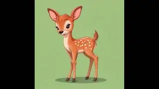 Baby deer cartoon green screen 