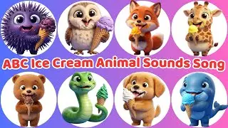 ABC Ice Cream Animals Song ❄️🦓🐶🐱 Funny Frozen Zoo | Learn A-Z, Animal Sounds & Fruits for Kids