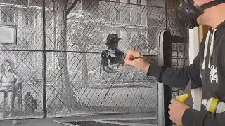 Incredible Tennis Snow Art!