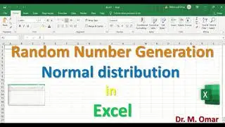 Random Number Generation Normal distribution in Excel