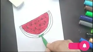 ASMR Coloring a Juicy Watermelon🍉with rain(4K) #asmr #satisfying #trending #asmrvideos #rain #video 
