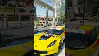 Corvette C7 and C6R GT Super Cars 🏁😎at GM Building 🇺🇸 #travel #usa  #tour #michigan #detroit