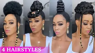 🔥4 QUICK & EASY HAIRSTYLES ON NATURAL HAIR / Protective Style/ 4C Natural Hair /Tupo1