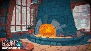 Yuttari Jazz ✨ 4K Warm Fireplace Glow ☕️ Slow Jazz BGM for Reading, Work & Relax