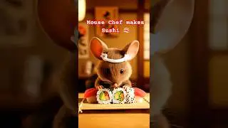 mouse rolls sushi like a pro, #mousechef #animatedshort #cookinganimation #animationforkids #pixar