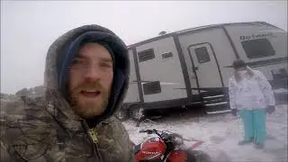 Winter Camping in a snowstorm Starting FIRE, ATC ride, Wedding PROPOSAL