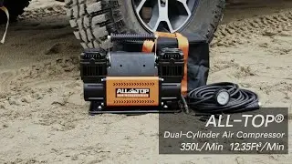 ALL-TOP Air Compressor Kit Dual Cylinder - 12.35 ft&sup3;/Min - 12V DC