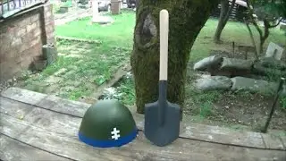 Restoration of WW2 Soviet field shovel and WW2 Slovak army helmet