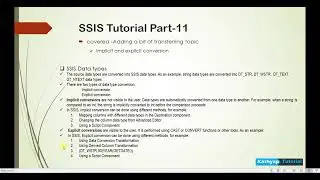 What is Implicit and explicit conversion in SSIS | SSIS Tutorial Part-11