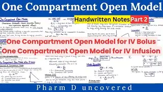 One compartment open model || Intravenous Injection (bolus) | Intravenous Infusion #biopharmaceutics