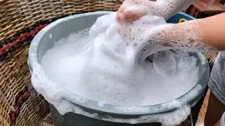 So relax 💦 ASMR - How to wash clothes with hand . sound water 💧