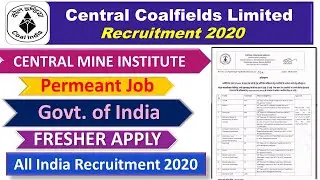 CIL - Coal India Limited Recruitment 2020 || Apply Online - CMPDI Recruitment 2020