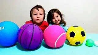 Learn Colors with Sport Ball and Indoor Playtime with Play Tunnels for Toddlers and Children