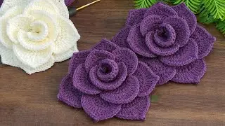 Woww!.. 🥰 How to Crochet a Rose Step by Step, Quick and Easy. Making a magnificent rose #crochet #3d