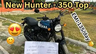 Royal Enfield Hunter 350 Rebel Blue EMi & Review 😍135/ Day 💸🤩 #hunter350 