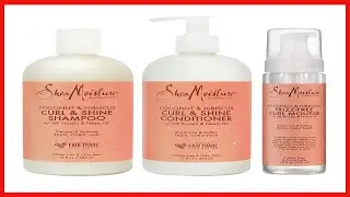 SheaMoisture Curl and Shine Shampoo and Conditioner, and Hair Mousse For Curly, Frizzy Hair Coconut