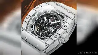 BONEST GATTI Men Automatic Movement Mechanical Watch Carbon Fiber Bezel Tonneau Luminous Case Fluoro