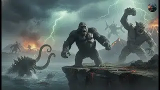 King Kong battles Mega Troll and Godzilla. The Ultimate Kaiju Chronicle