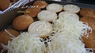 Fried Egg Cheese burger Making Process - Street Food Lover