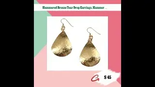 Hammered Bronze Tear Drop Earrings, Hammered Teardrop Bronze Earrings, Bronze Teardrop Earrings, ...