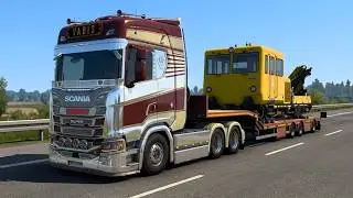 /ETS 2\  【SCANIA  V8 SUPER】  爺のcustomized track 　 機関車　CZ LOKO MUV 75の輸送です。 ご安全に。