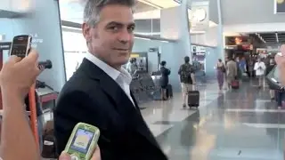 George Clooney filming at Las Vegas Airport -UP IN THE AIR BTS