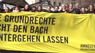AMNESTY YOUTH wird bildlich f&uuml;r die Europ&auml;ische Menschenrechtskonvention