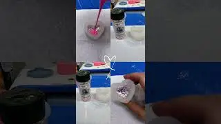 Experimenting with a glitter and resin pour! #resinpour #glitter #resin