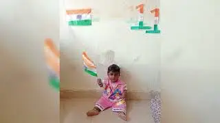 11th month baby photoshoot with Indian flag