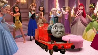 If James The Red Engine Meets Disney Princesses