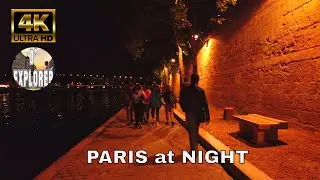 Walking in PARIS Seine River at Night 2020【4K】