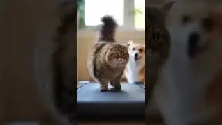 The dog supervises the cat&rsquo;s diet Watch the hilarious snack time #dogs #cats #funny