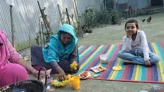  আজকে সবাই মিলে সরিষা ফুলের বড়া তৈরি করে খেলাম  #village life of Afroza #