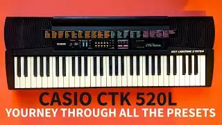 Casio CTK 520L keyboard with key lighting system - all presets, all playing, no talking