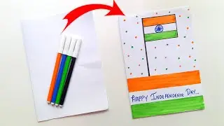 🇮🇳 Independence day card 🇮🇳 from WHITE PAPER & SKETCH PEN &bull; How to make easy independence day card