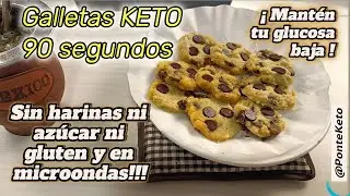 🥥 Galletas #KETO de harina de coco en 90 seg, con chispas de chocolate ¡El postre que necesitas!
