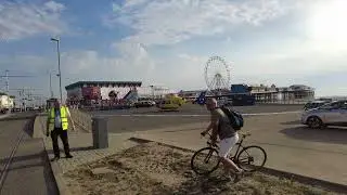NW Air Ambulance takes of from Blackpool Promenade 18/07/22
