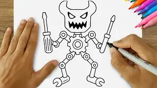 How to Draw a Tool Monster Easy | Step by Step Machine Monster Drawing