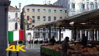 Venice Walk: Rialto Market | (no fish!)【4K】