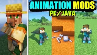 Top 6 Mobs ANIMATION Mods | Player animation mod minecraft | Top 6 Mods Hindi