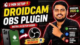 How to Install DroidCam OBS Plugin on PC (2026) | Use iPhone & Android as Webcam | iPhone as Webcam