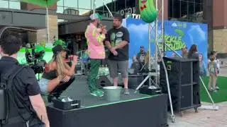 Arlington, Texas pickle Fest. Bobbing for pickles.