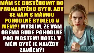 Mám se odstěhovat do pronajatého bytu, aby se vám s mámou pohodlně bydlelo v mém?! Myslím, že vám...